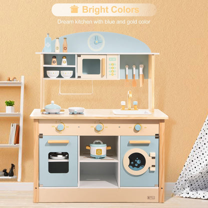 ROBUD Wooden Kitchen Pretend Play Set with Accessories WCF14