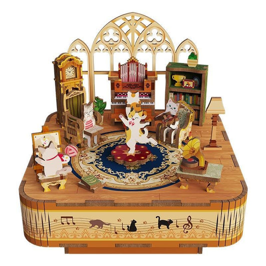 DIY 3D Wooden Puzzle Music Box | Cat's Family - The Emporium