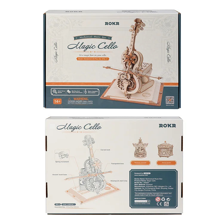 Rokr Magic Cello Mechanical Music Box AMK63 | English Manual