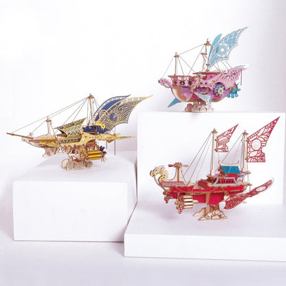 One Thousand and One Nights Steampunk Fantasy Spaceship | 3D Wooden Puzzle