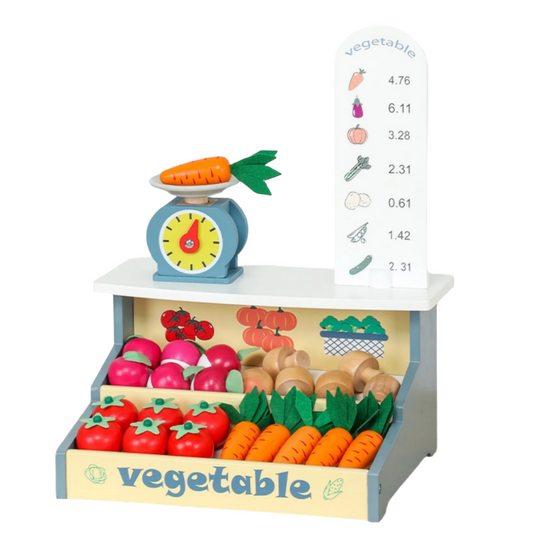 Wooden Pretend Supermarket Vegetables Stall WG365