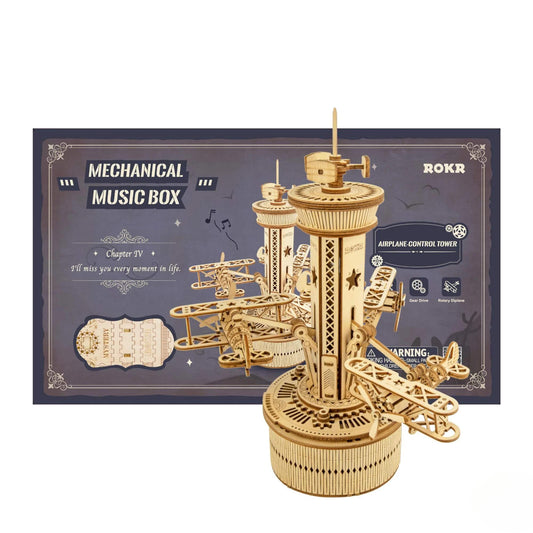 ROKR Airplane Control Tower Mechanical Music Box AMK41 | English Manual