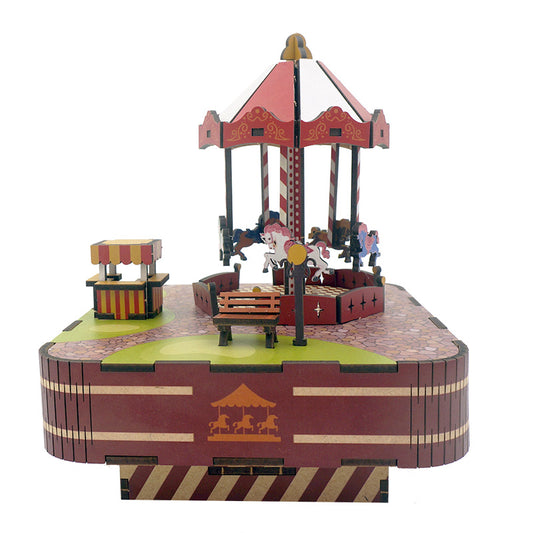 DIY 3D Wooden Puzzle Music Box | Merry-Go-Round