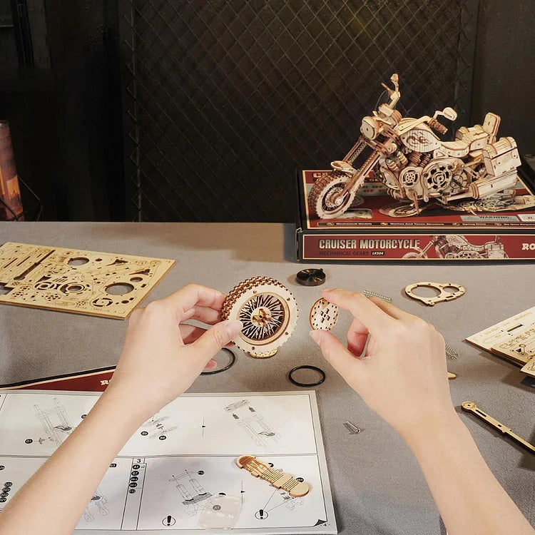 ROKR Cruiser Motorcycle 3D Wooden Puzzle LK504 [Only Ship To U.S.]