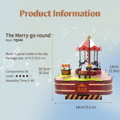 DIY 3D Wooden Puzzle Music Box | Merry-Go-Round