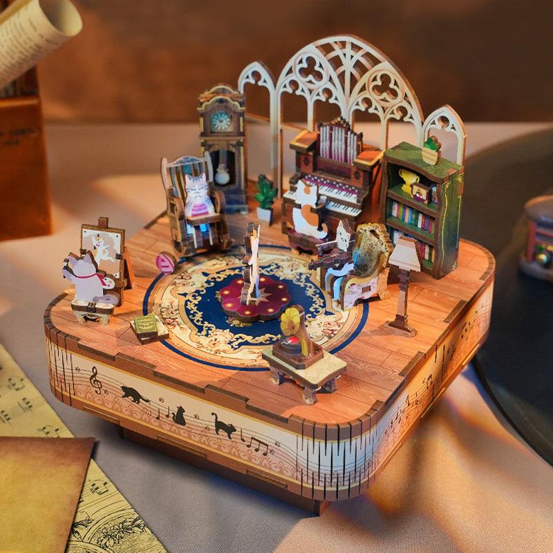 DIY 3D Wooden Puzzle Music Box | Cat's Family - The Emporium