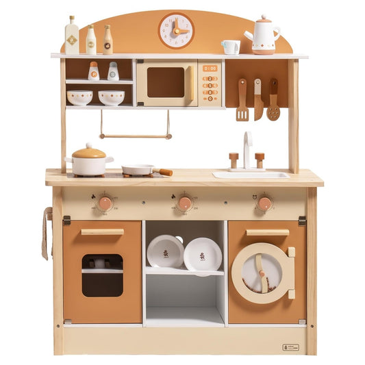 Robud Wooden Play Kitchen with Realistic Accessories WCF24