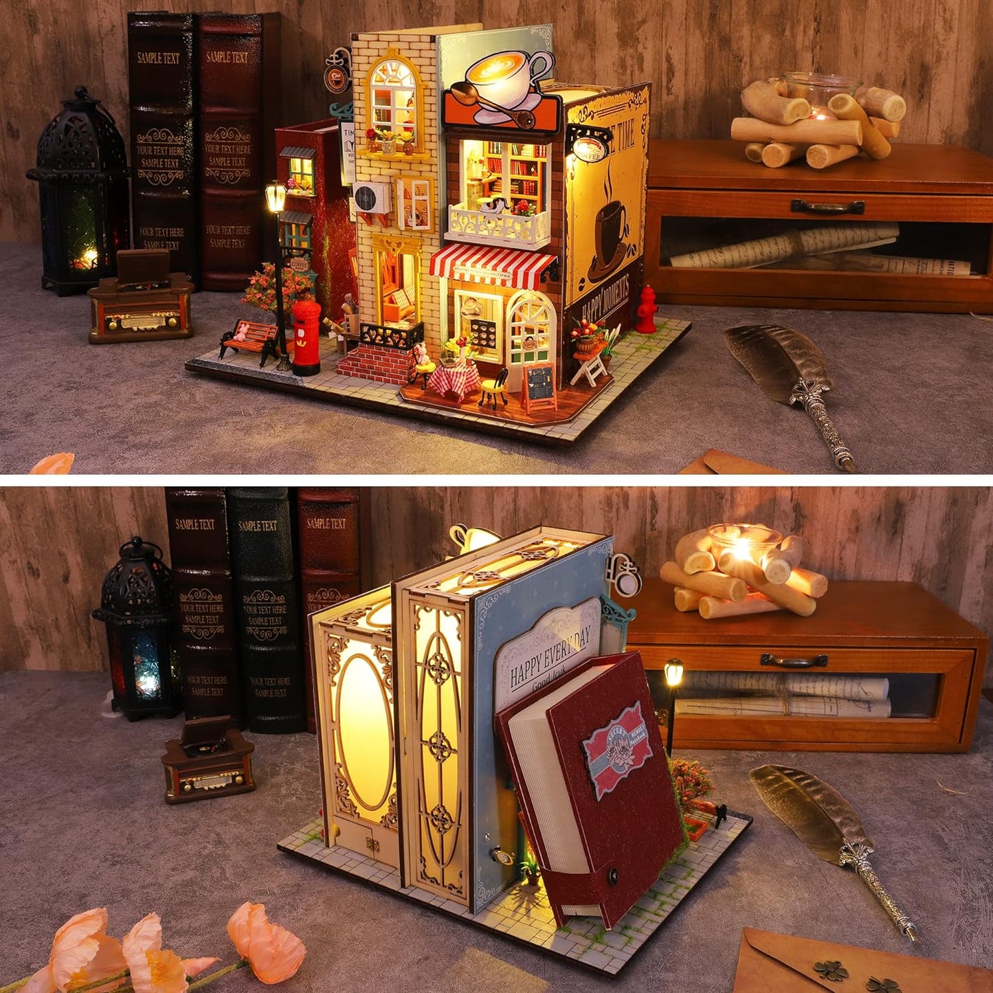 Inside and Outside the Book DIY Miniature House Kit