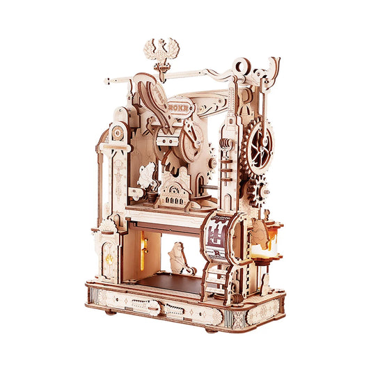 3D Wooden Puzzle Kit | ROKR Classic Printing Press Mechanical  LK602