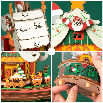 Rolife Christmas Town Music Box 3D Wooden Puzzle AM46