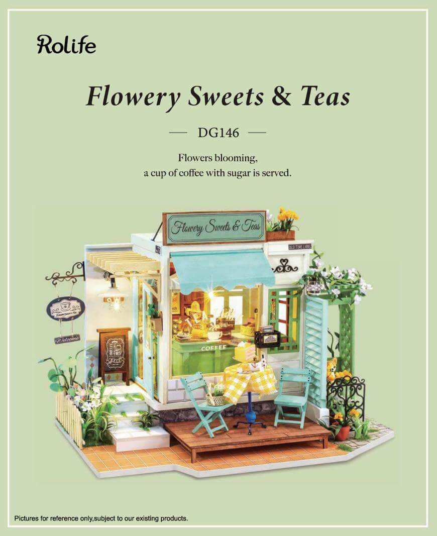 Rolife Flowery Sweet & Teas DIY Miniature House DG146 | English Manual