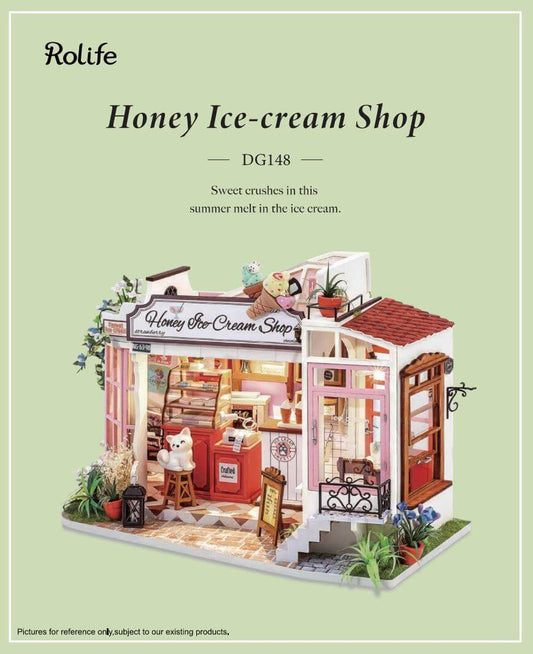 Rolife Honey Ice-Cream Shop DIY Miniature House DG148 | English Manual