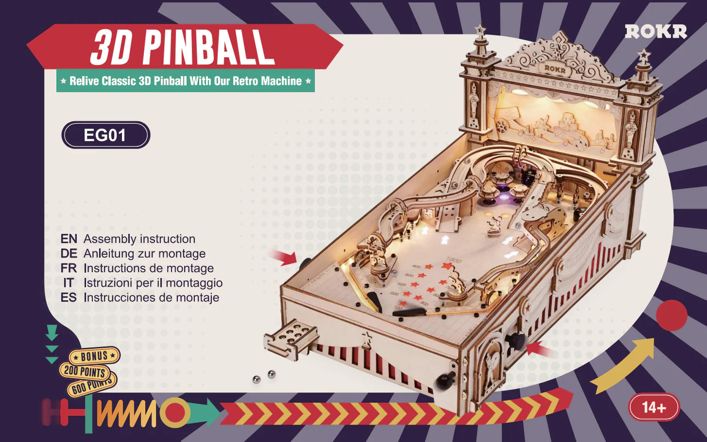 ROKR Pinball Machine EG01 | English Manual