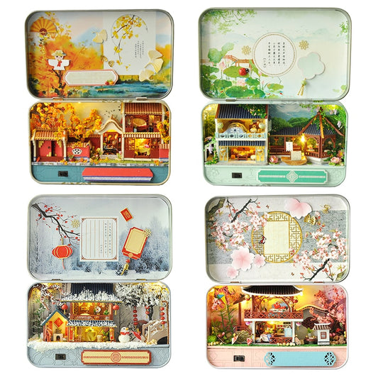 DIY Miniature House Kit | Mini Tin Box Four Seasons