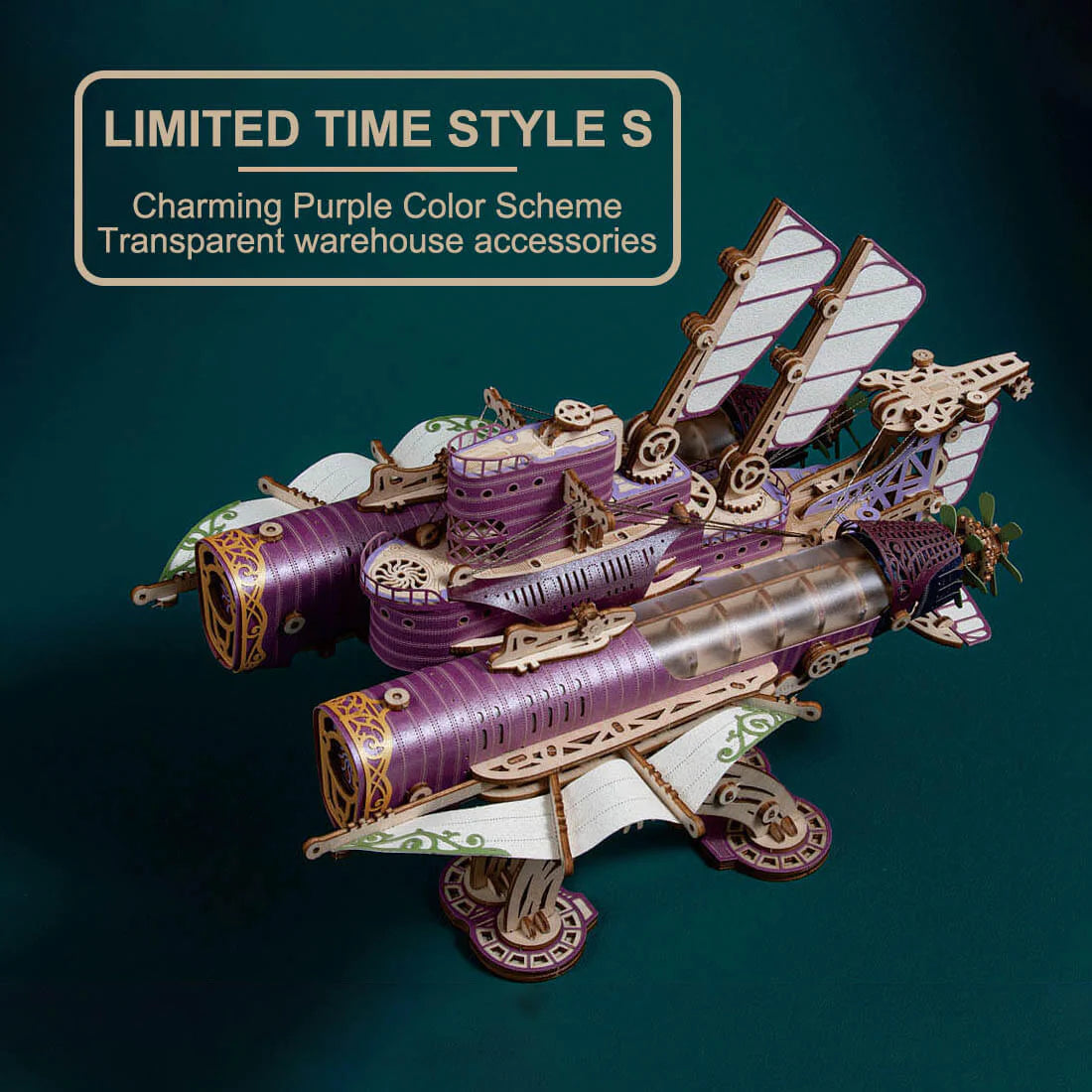 20000 Leagues Under the Sea Steampunk Airship | 3D Wooden Puzzle