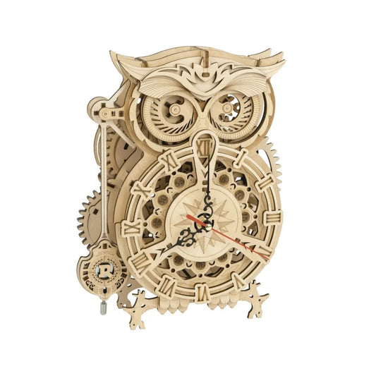 ROKR Owl Clock Mechanical Gears 3D Wooden Puzzle LK503