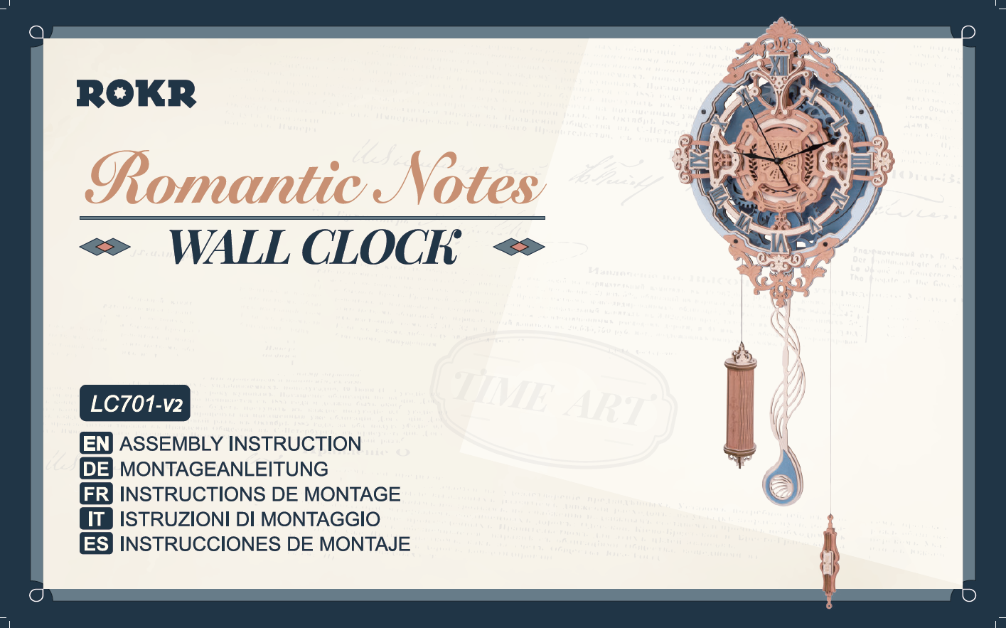 ROKR Romantic Note Wall Clock LC701 | English Manual