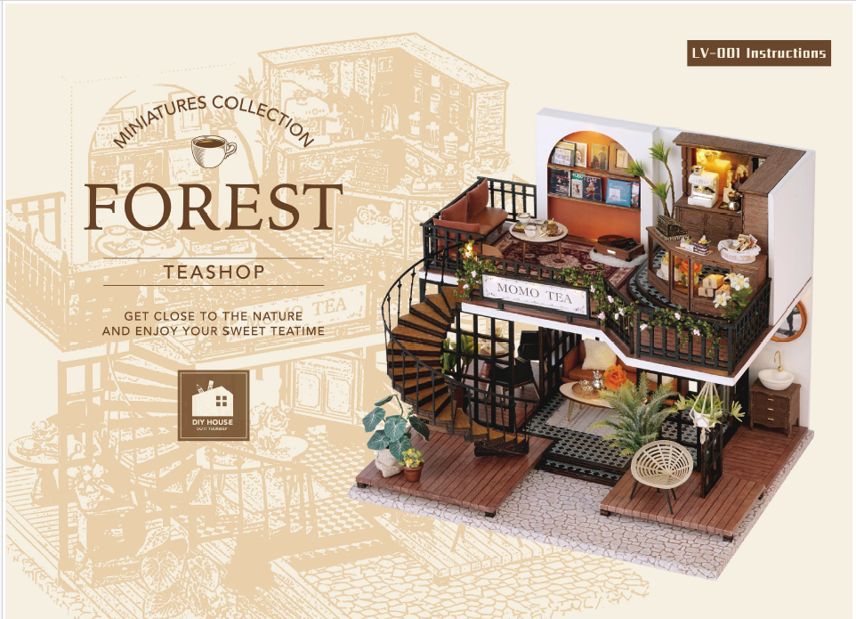 Forest Teashop DIY Miniature House LV001 | English Manual