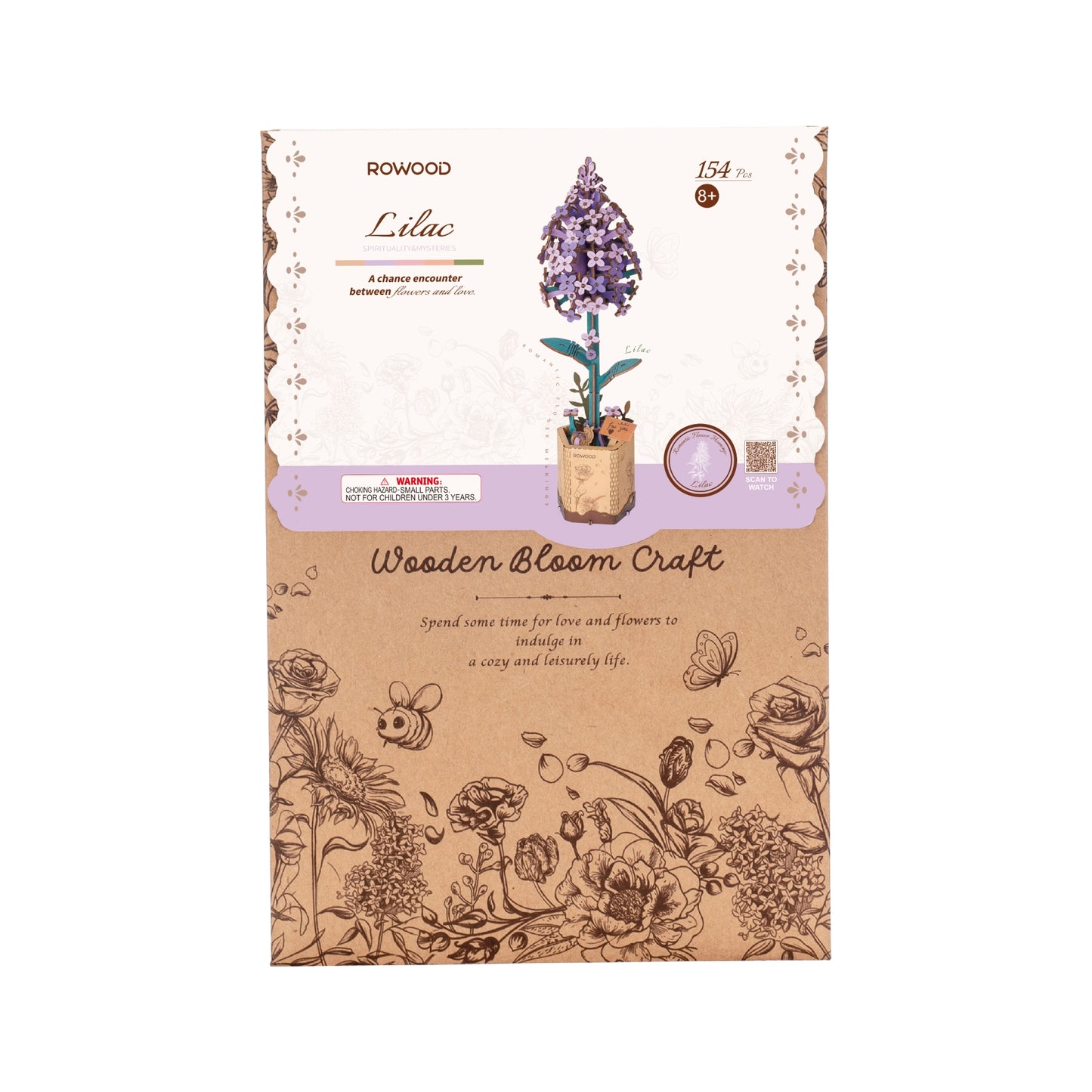 Rowood Lilac DIY Wooden Flower TW021 | English Manual