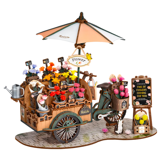 3D Wooden Puzzle | Rolife Blossom Cart TGS03