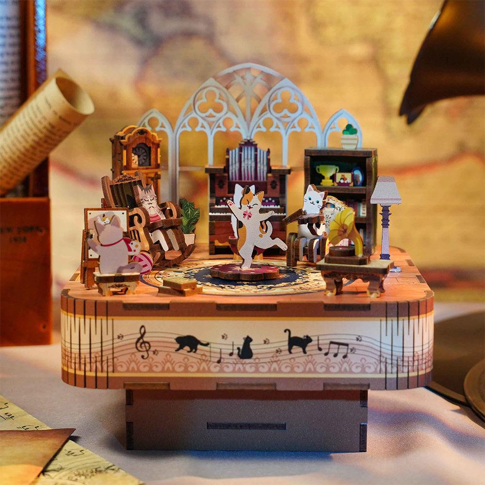 DIY 3D Wooden Puzzle Music Box | Cat's Family - The Emporium