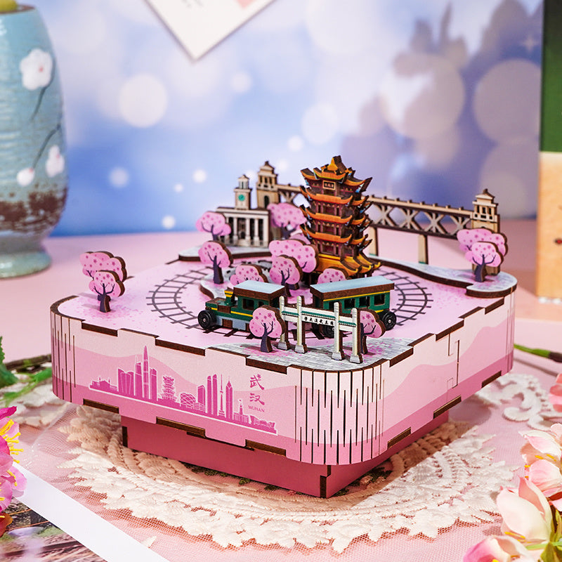 DIY 3D Wooden Puzzle Music Box | Wuhan's Sakura