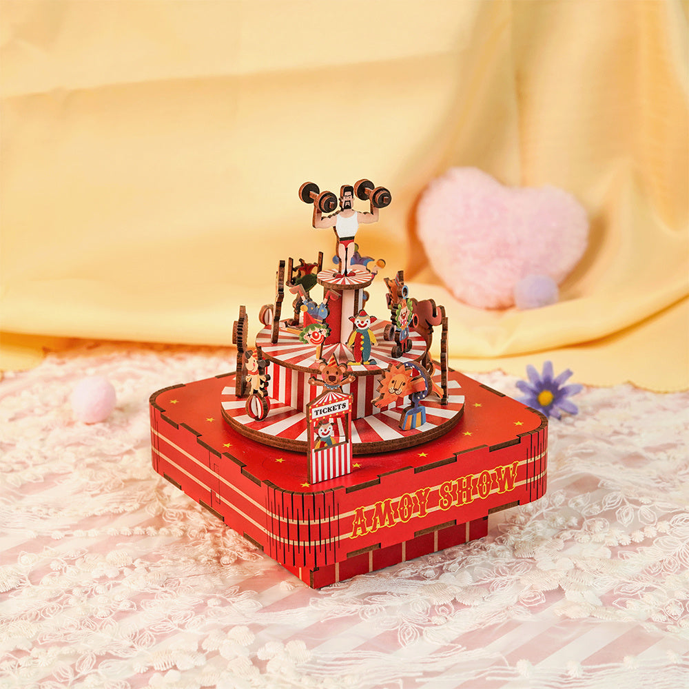 DIY 3D Wooden Puzzle Music Box | Circus Troupe