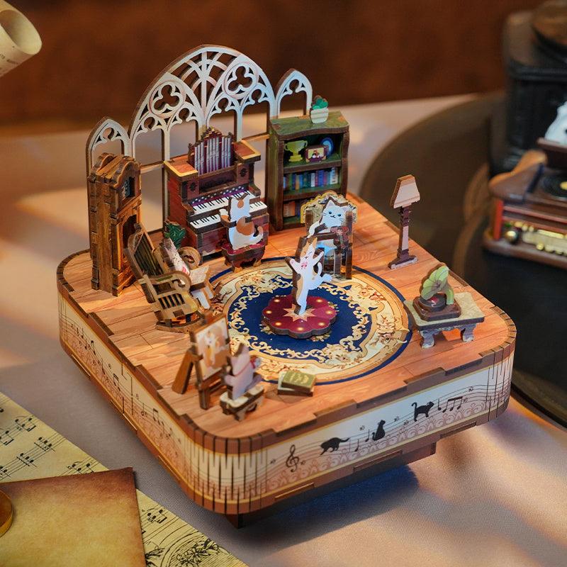 DIY 3D Wooden Puzzle Music Box | Cat's Family - The Emporium