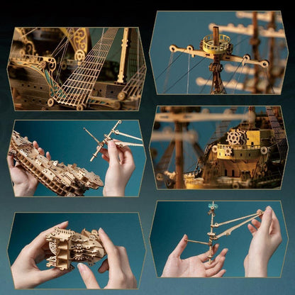 Corsair: Future Steampunk Pirate Ship | 3D Wooden Puzzle - The Emporium