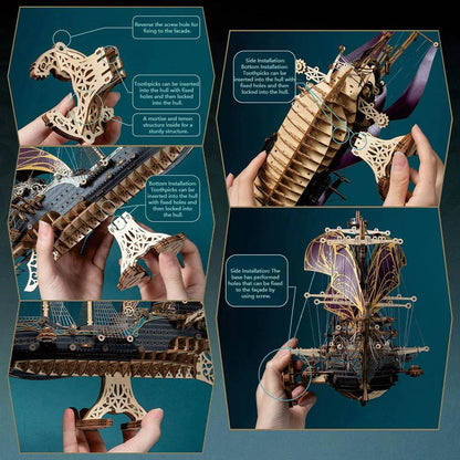 Corsair: Future Steampunk Pirate Ship | 3D Wooden Puzzle - The Emporium