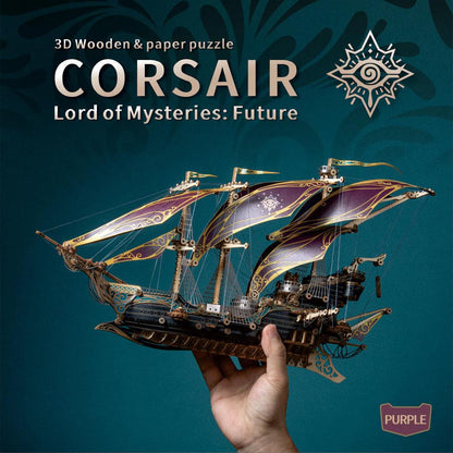 Corsair: Future Steampunk Pirate Ship | 3D Wooden Puzzle - The Emporium