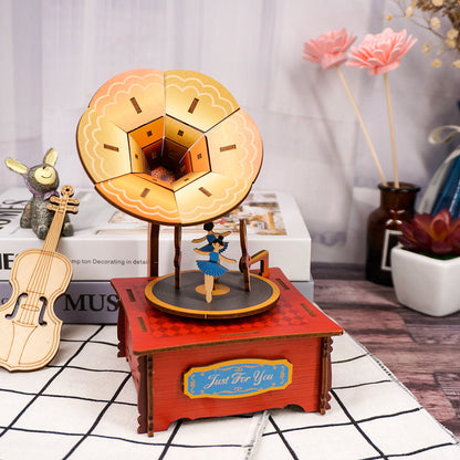 DIY 3D Wooden Puzzle Music Box | Phonograph