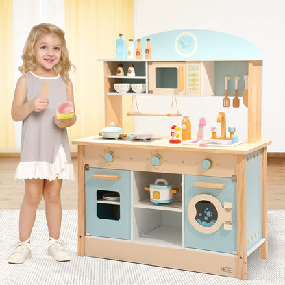 ROBUD Wooden Kitchen Pretend Play Set with Accessories WCF14