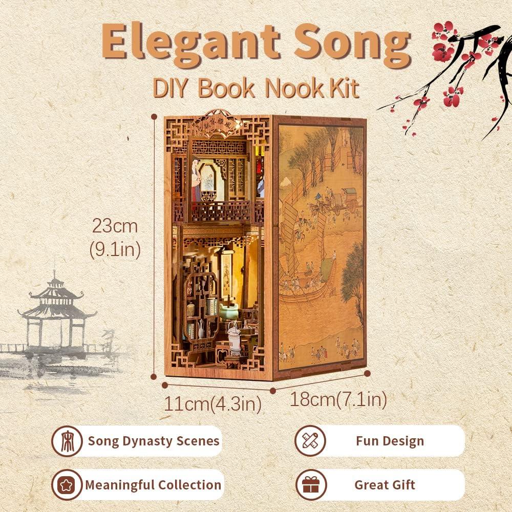 Elegant Song Dynasty DIY Book Nook Shelf Insert Kit - The Emporium