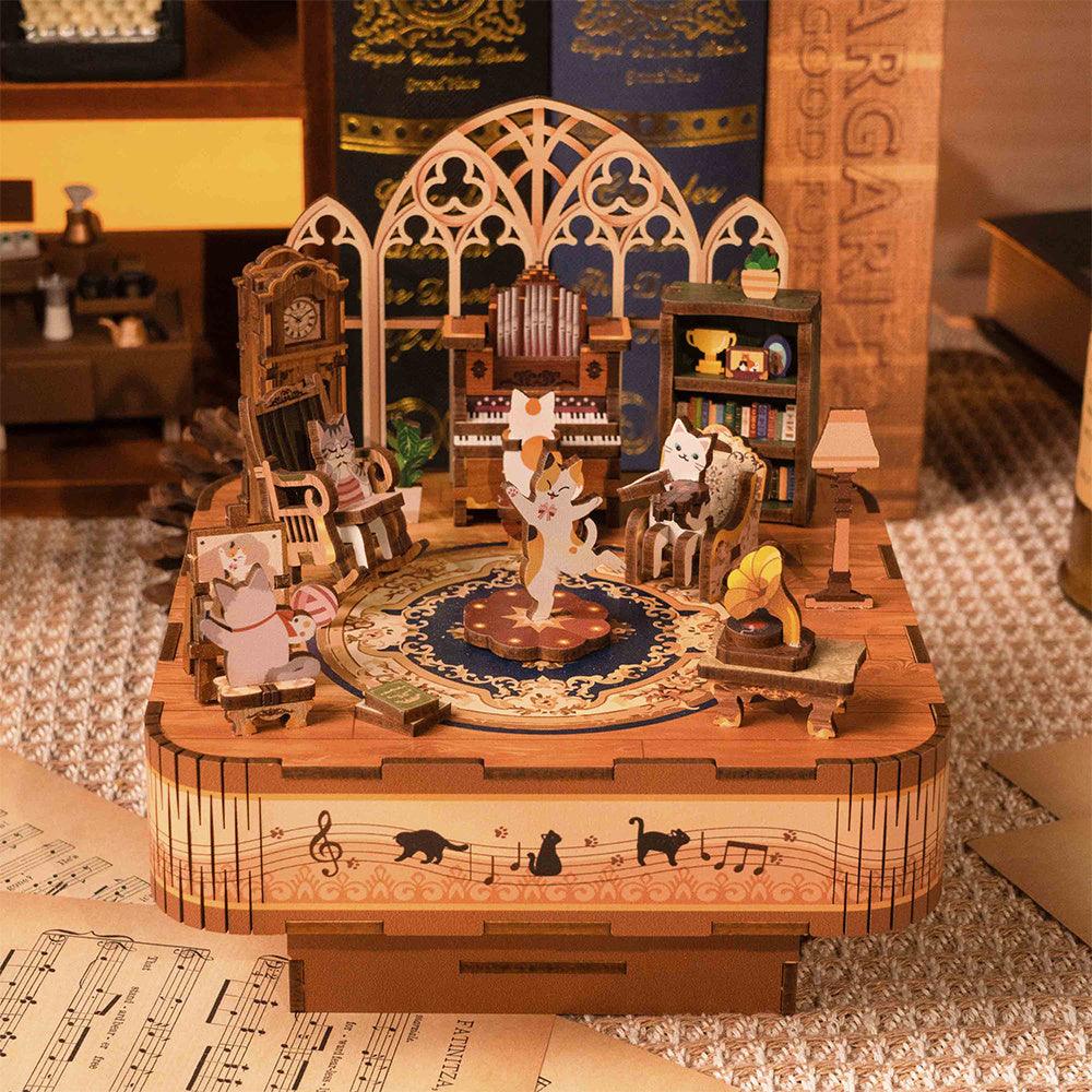 DIY 3D Wooden Puzzle Music Box | Cat's Family - The Emporium