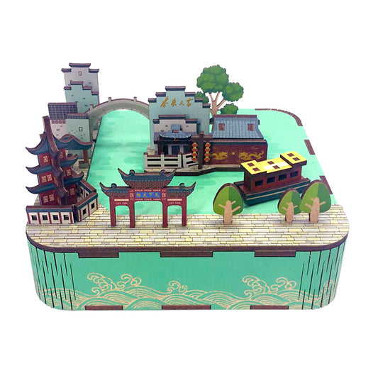 DIY 3D Wooden Puzzle Music Box | Qinhuai River