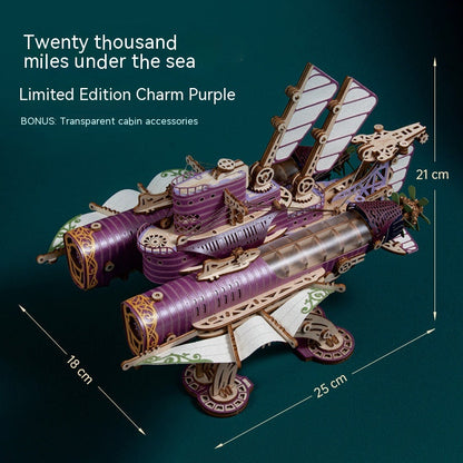 20000 Leagues Under the Sea Steampunk Airship | 3D Wooden Puzzle