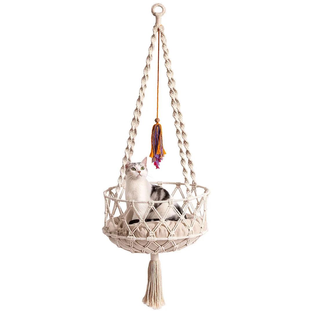 Mewoofun Hanging Macrame Cat Hammock Bed - The Emporium