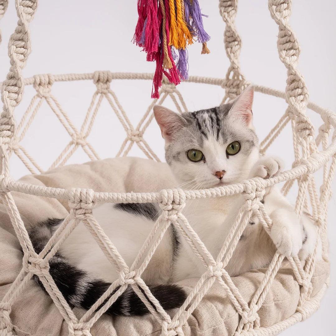 Mewoofun Hanging Macrame Cat Hammock Bed - The Emporium