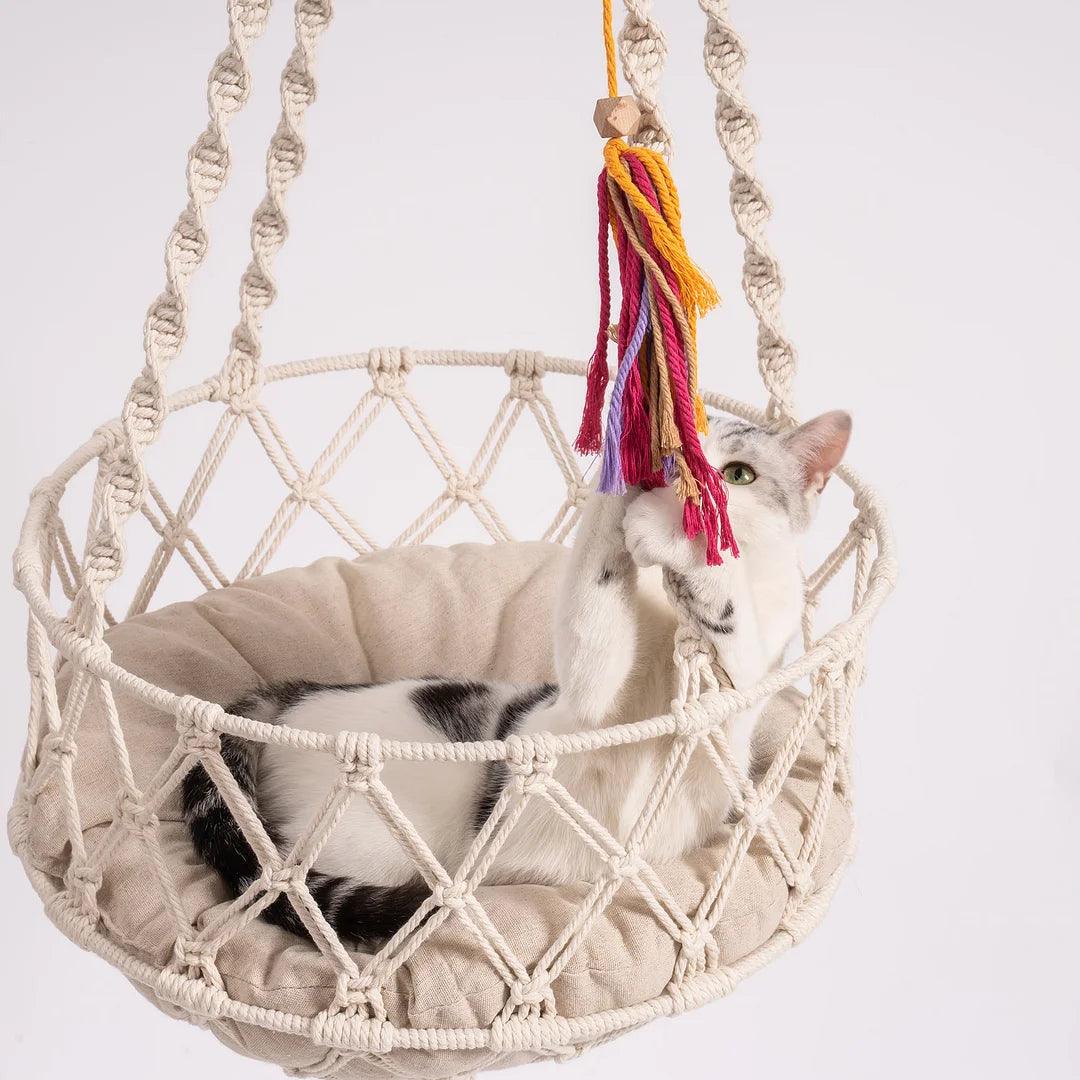 Mewoofun Hanging Macrame Cat Hammock Bed - The Emporium