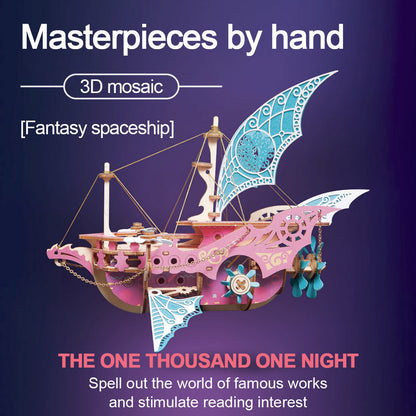 One Thousand and One Nights Steampunk Fantasy Spaceship | 3D Wooden Puzzle