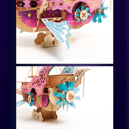 One Thousand and One Nights Steampunk Fantasy Spaceship | 3D Wooden Puzzle