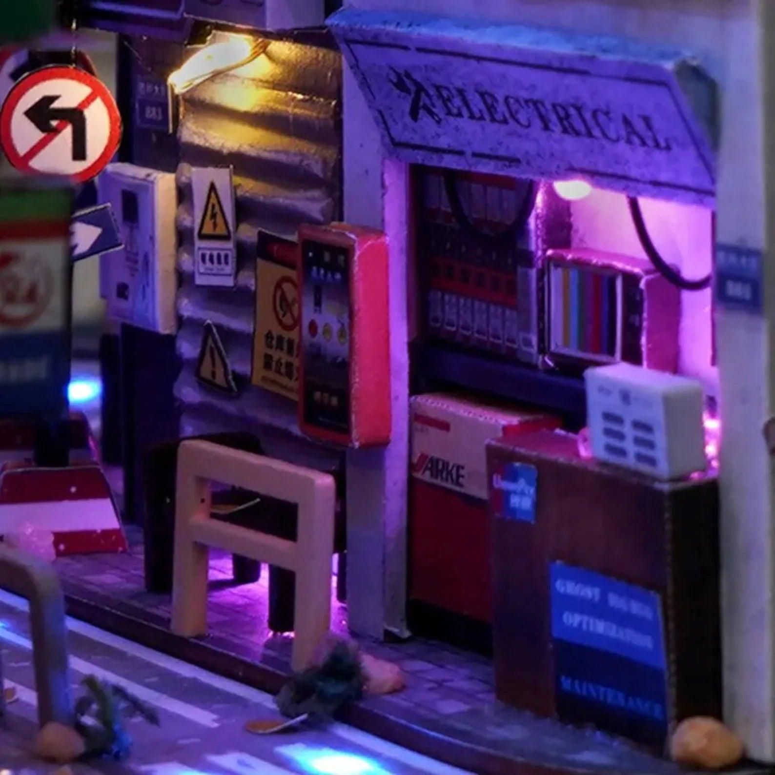 Near Future | Cyberpunk World DIY Book Nook Shelf Insert Kit - The Emporium