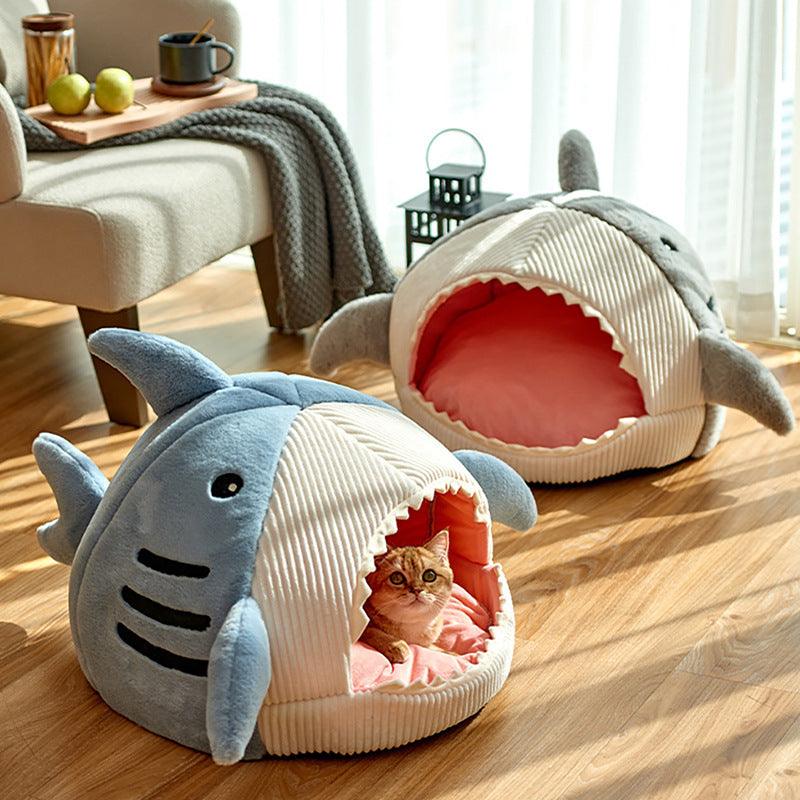 Pet Bed | Shark Shaped Pet Cave House - The Emporium