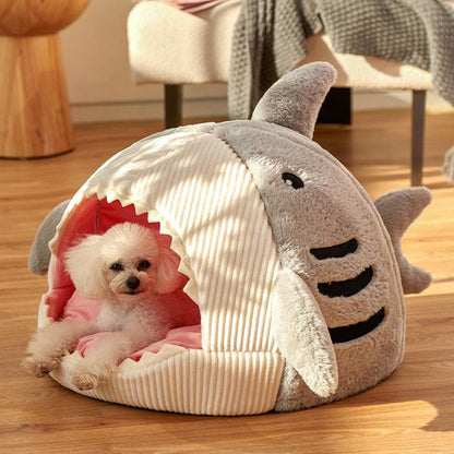 Pet Bed | Shark Shaped Pet Cave House - The Emporium