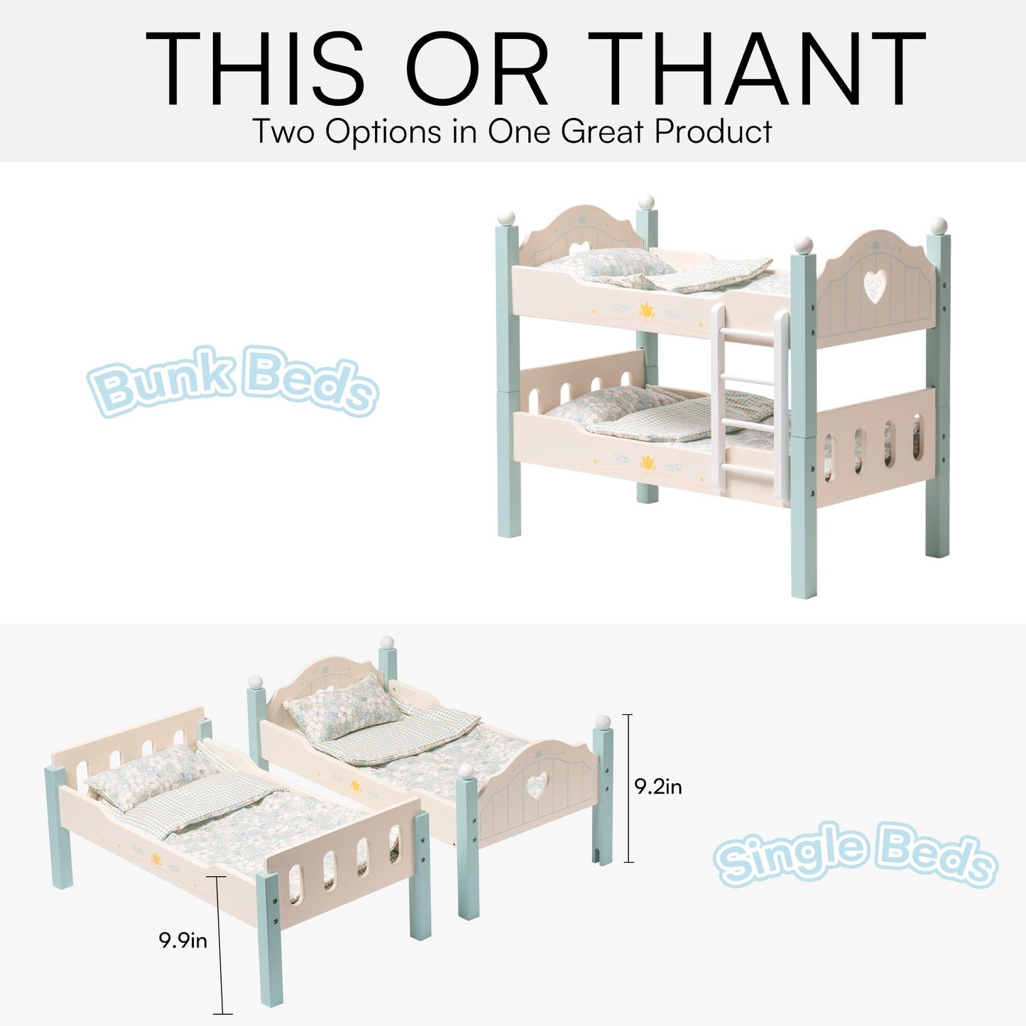 Robud Wooden Baby Doll Bunk Beds WRP10 [Only Ship To U.S.] - The Emporium