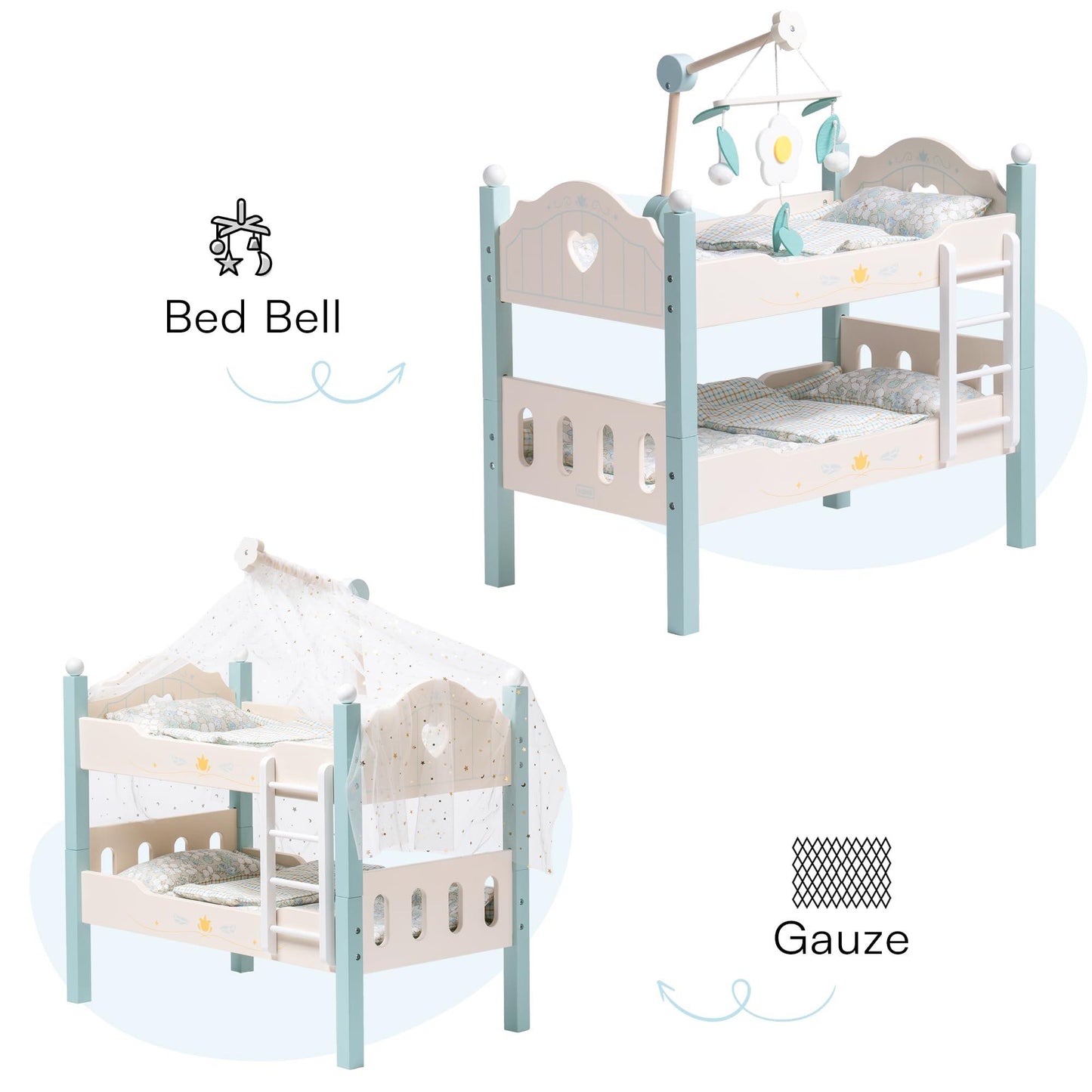 Robud Wooden Baby Doll Bunk Beds WRP10 [Only Ship To U.S.] - The Emporium