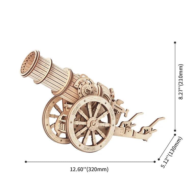 ROKR 3D Wooden Puzzle Wheeled Siege Artillery KW801 [Only Ship To U.S.] - The Emporium