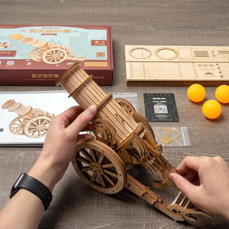 ROKR 3D Wooden Puzzle Wheeled Siege Artillery KW801 [Only Ship To U.S.] - The Emporium