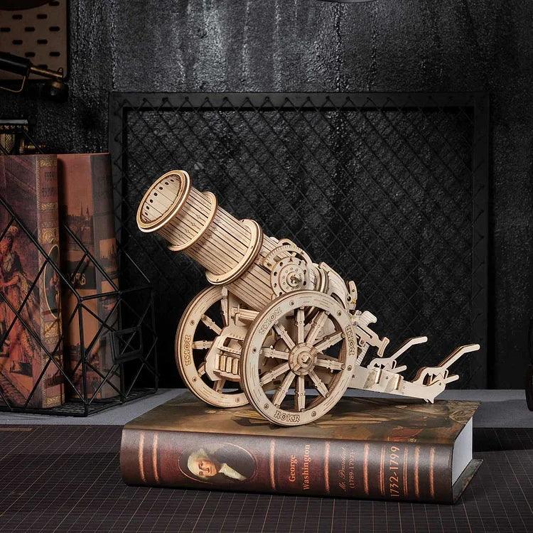 ROKR 3D Wooden Puzzle Wheeled Siege Artillery KW801 [Only Ship To U.S.] - The Emporium